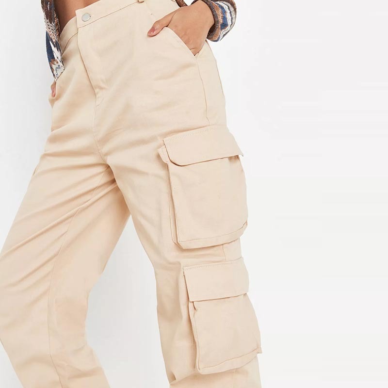 sand strappy drawcord hem pocket cargo trousers