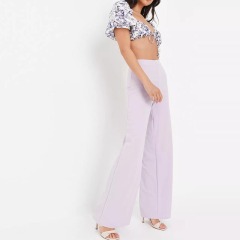 lilac co ord tailored jersey wide leg trousers