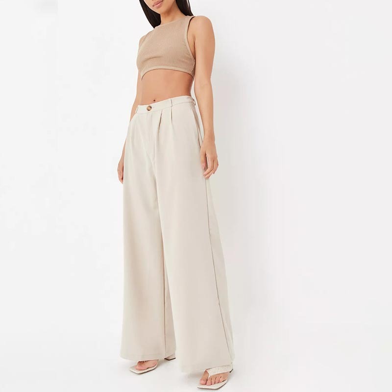 stone pleat front grandad trousers