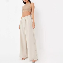 stone pleat front grandad trousers
