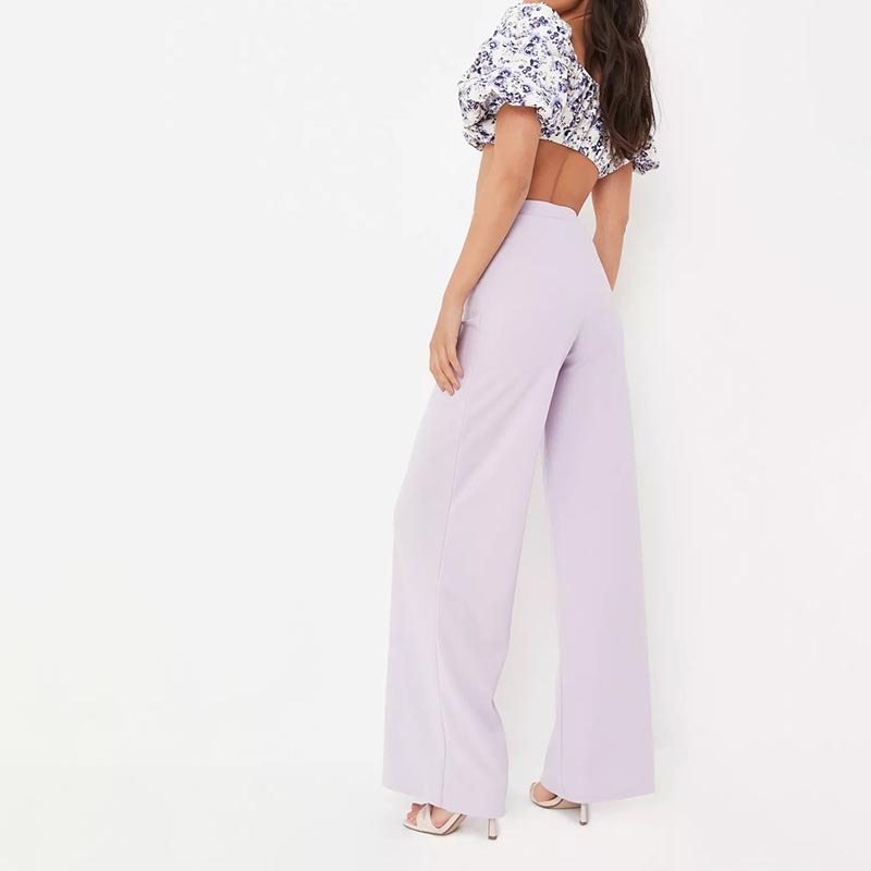 lilac co ord tailored jersey wide leg trousers
