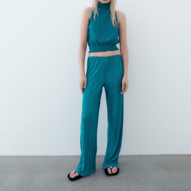 small pleated halterneck top