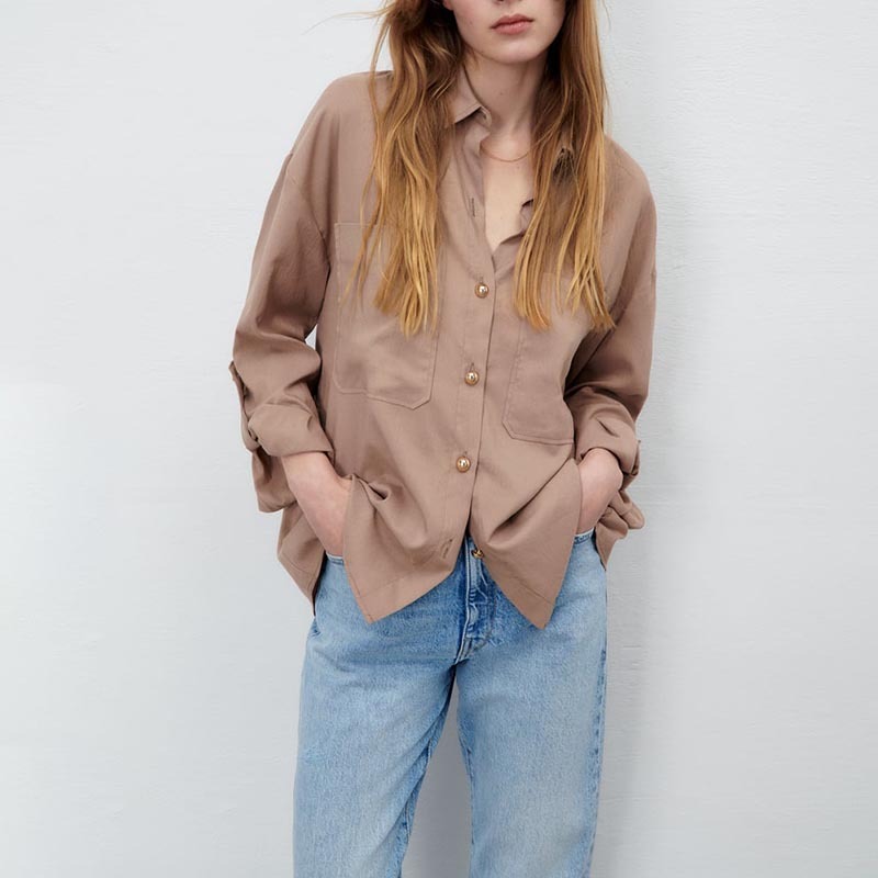 Gold Button-Up Shirt