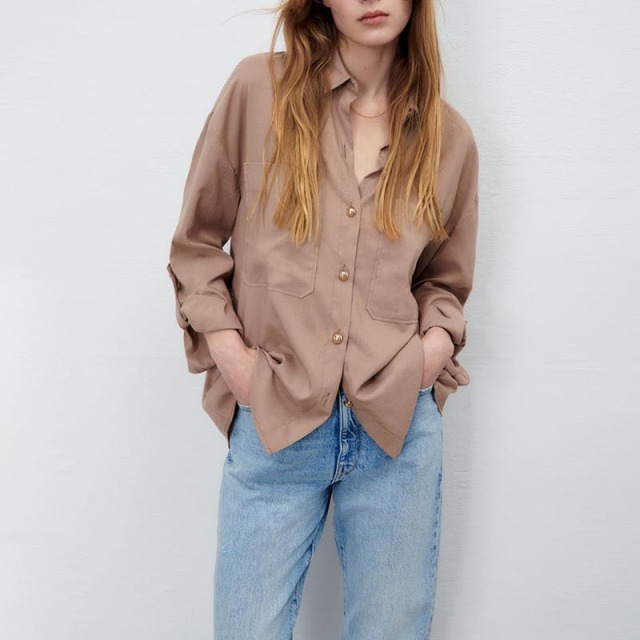 Gold Button-Up Shirt