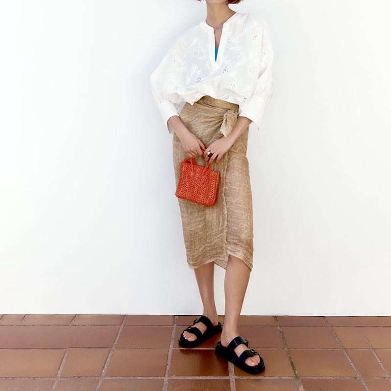 Cutout Embroidered Loose Shirt
