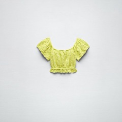 Jacquard mesh knitted top