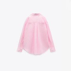 poplin shirt with patch pockets