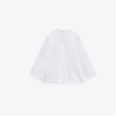 Button-embellished linen top