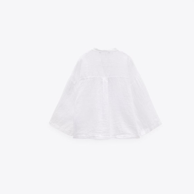 Button-embellished linen top