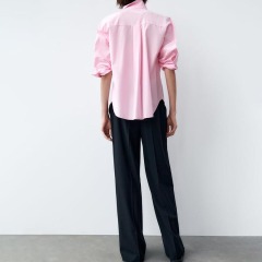 poplin shirt with patch pockets