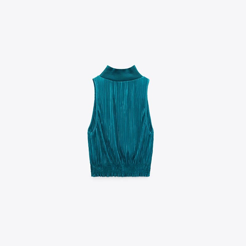 small pleated halterneck top