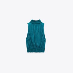 small pleated halterneck top