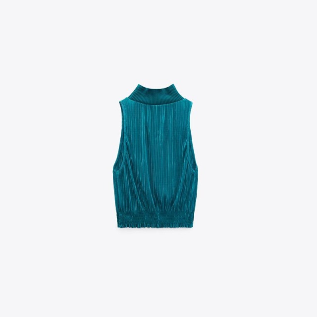 small pleated halterneck top