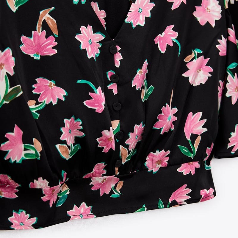floral print short shirt