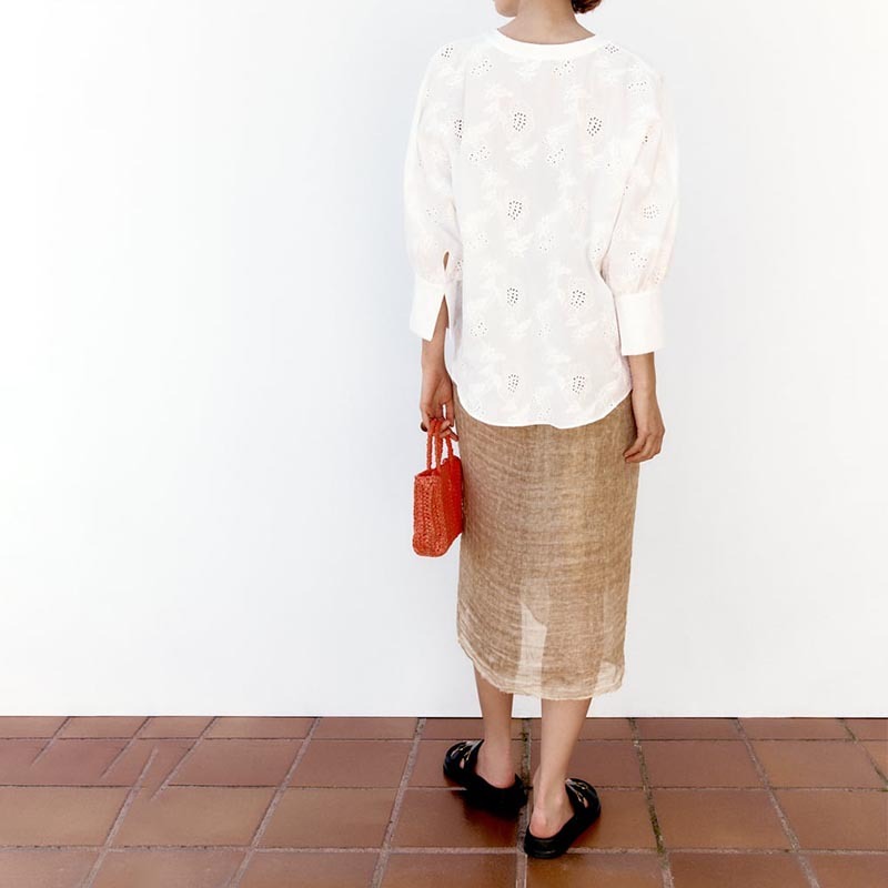 Cutout Embroidered Loose Shirt