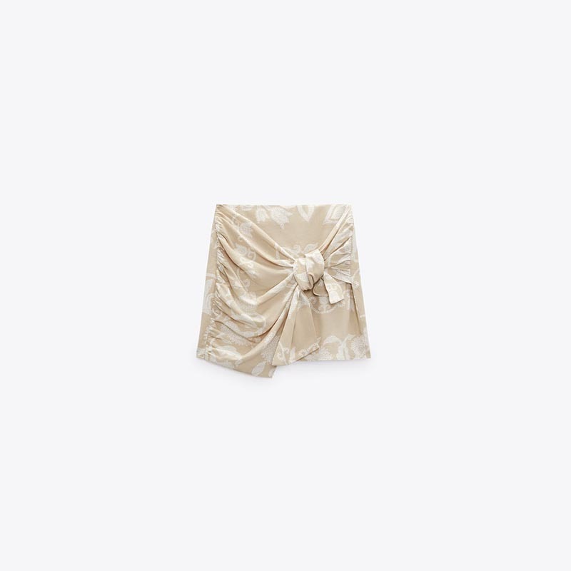 knotted print skirt