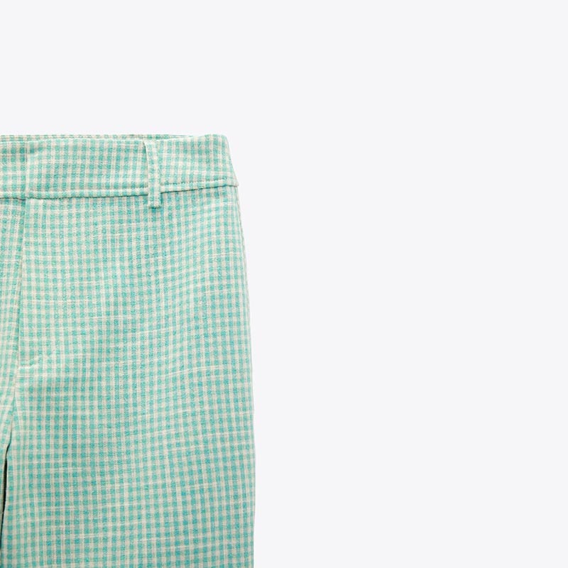 textured flared trousers