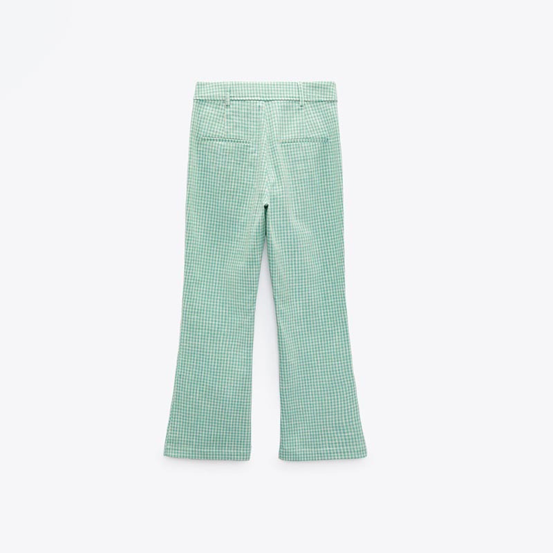 textured flared trousers