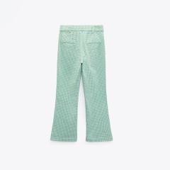 textured flared trousers