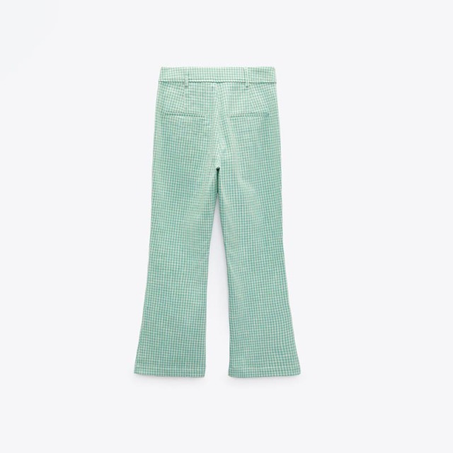 textured flared trousers