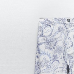 printed straight-leg pants