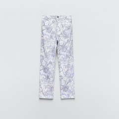 printed straight-leg pants