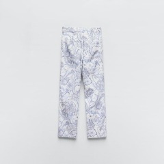 printed straight-leg pants