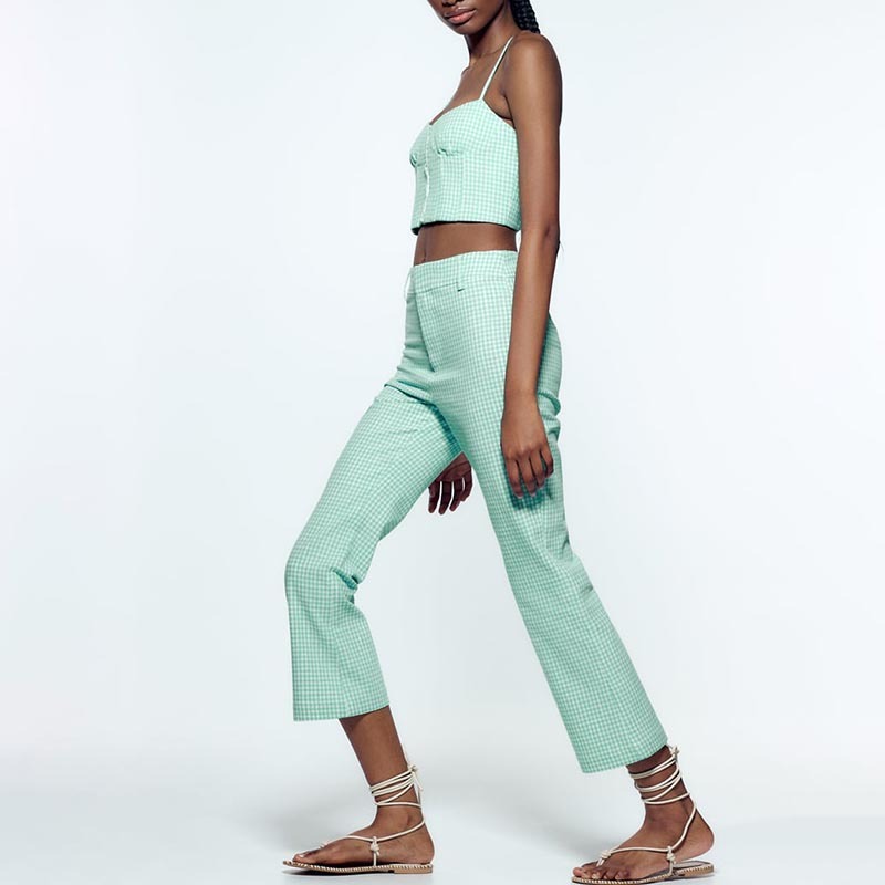 textured flared trousers
