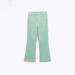 textured flared trousers
