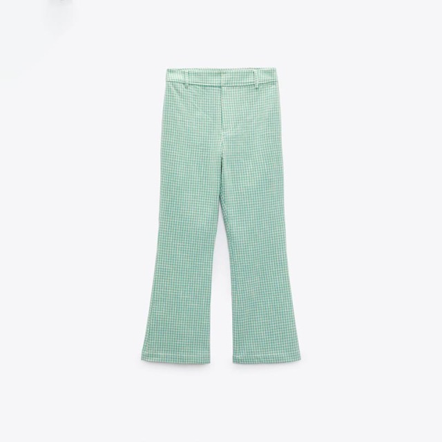 textured flared trousers