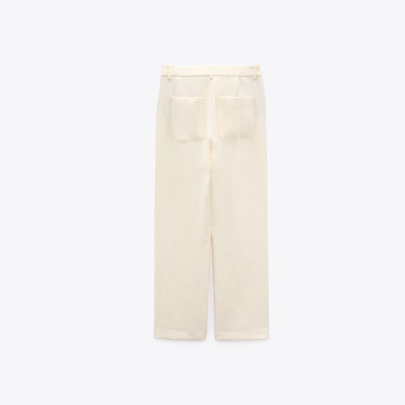wrinkle-effect micro-flare trousers