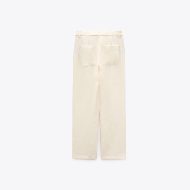 wrinkle-effect micro-flare trousers