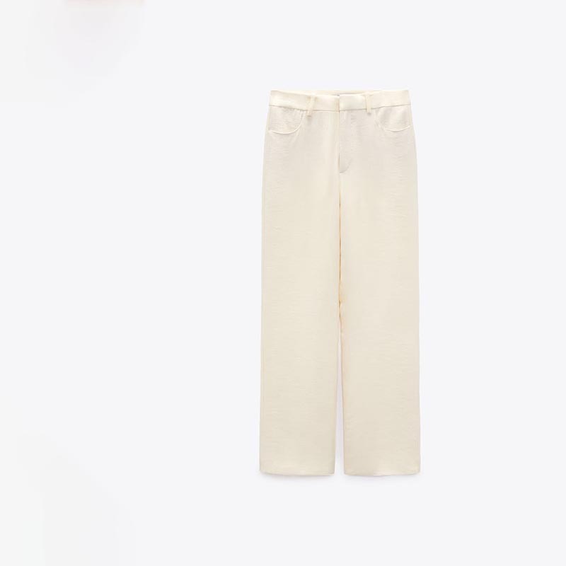 wrinkle-effect micro-flare trousers