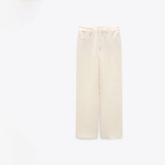 wrinkle-effect micro-flare trousers