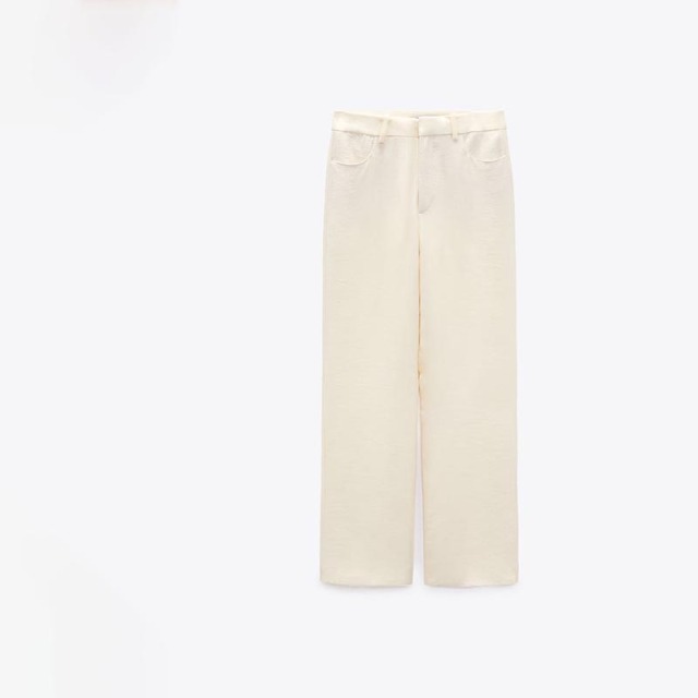 wrinkle-effect micro-flare trousers