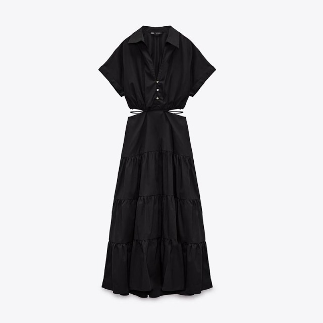 cutout poplin dress
