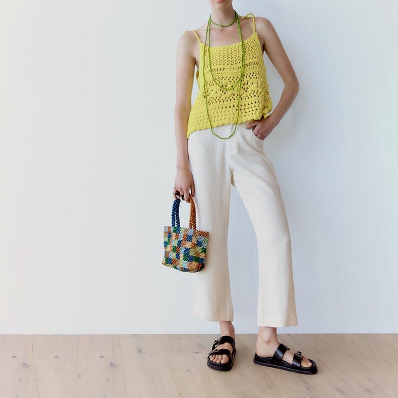 wrinkle-effect micro-flare trousers