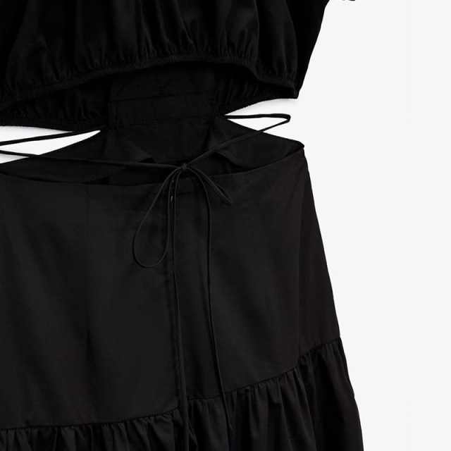 cutout poplin dress