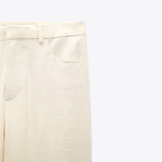 wrinkle-effect micro-flare trousers