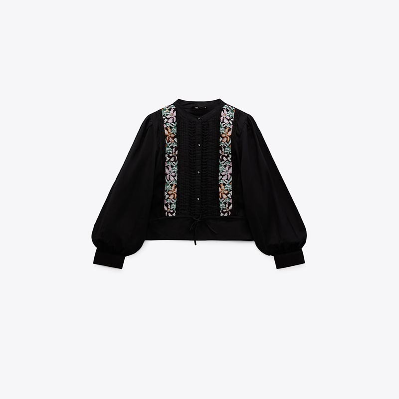 embroidered cotton shirt