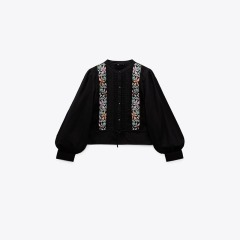embroidered cotton shirt