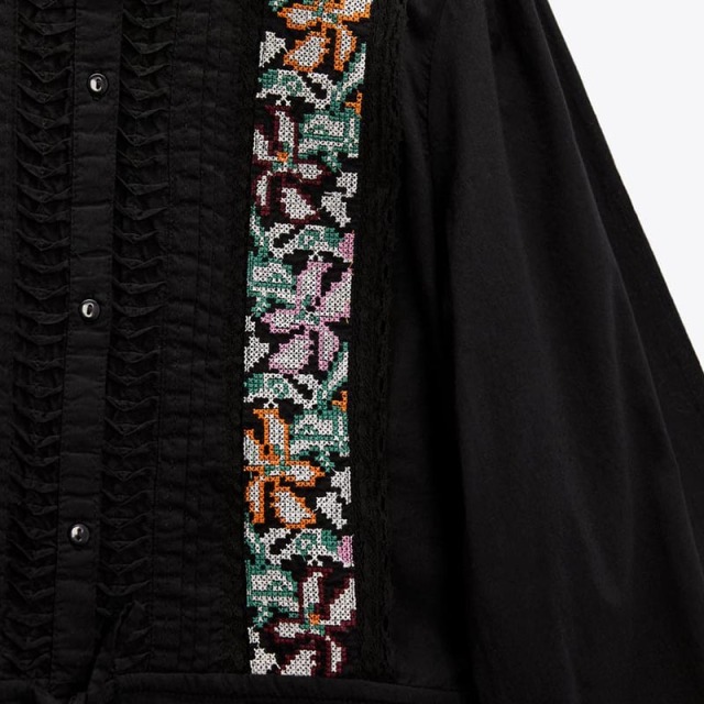 embroidered cotton shirt