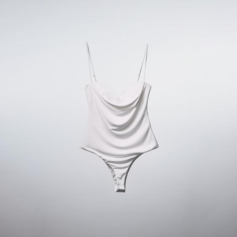 pleated bodysuit