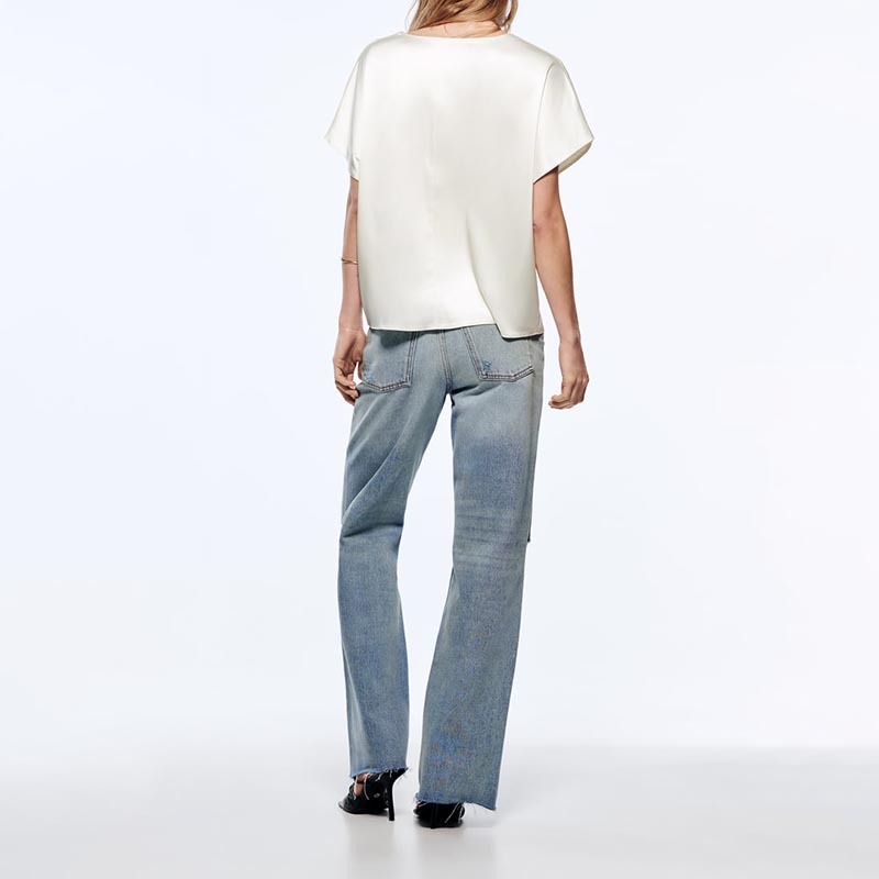 Silk-satin T-shirt