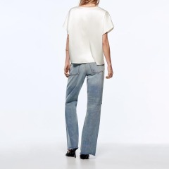 Silk-satin T-shirt