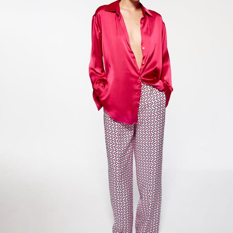printed straight-leg pants