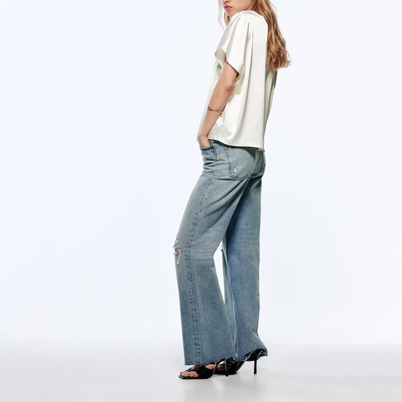 Silk-satin T-shirt