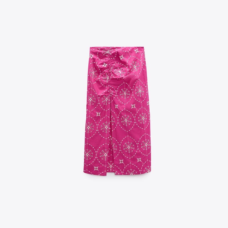 cutout embroidered skirt