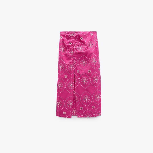 cutout embroidered skirt