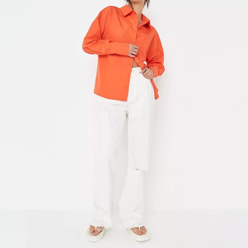 orange oversized poplin shirt